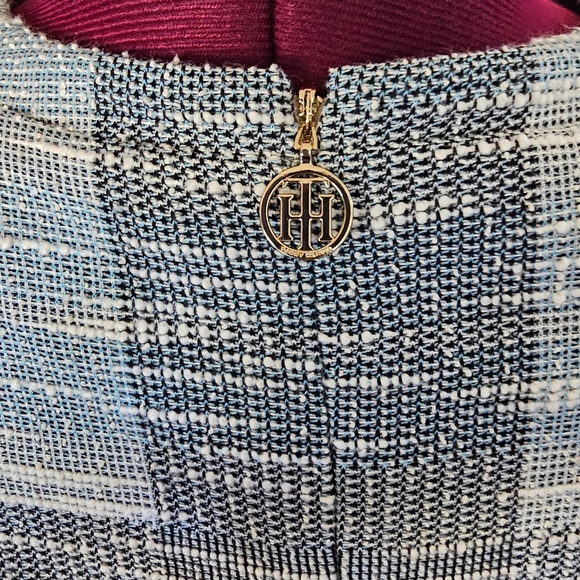 Tommy Hilfiger SEEN ON TV JANE THE VIRGIN Blue Tweed Fit&Flare Sleeveless Dress - Picture 10 of 16